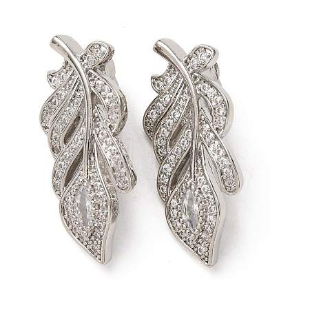 Brass Micro Pave Cubic Zirconia Twister Clasps KK-K422-03P-1