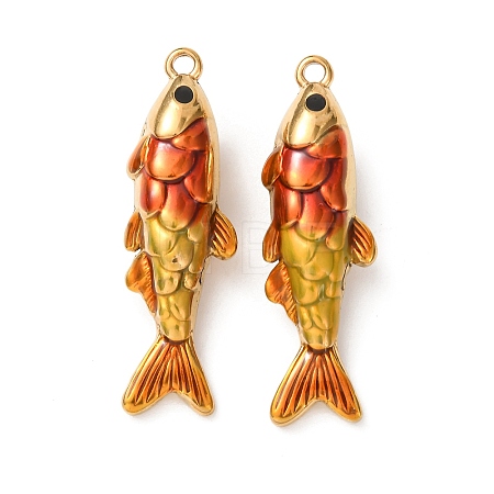 304 Stainless Steel Enamel Pendants STAS-Z193-13G-04B-1