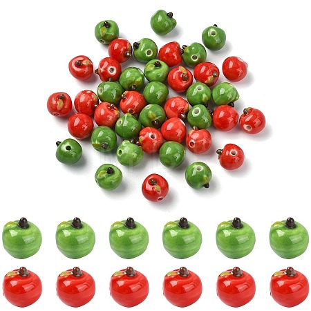 40Pcs 2 Colors Handmade Porcelain Beads PORC-CJ0001-51-1