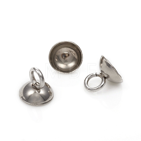 201 Stainless Steel Bead Cap Pendant Bails STAS-G224-24P-03-1