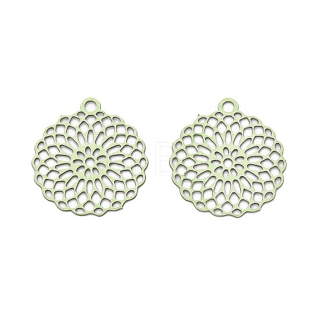 Spray Painted Hollow 430 Stainless Steel Pendants STAS-N121-10D-1