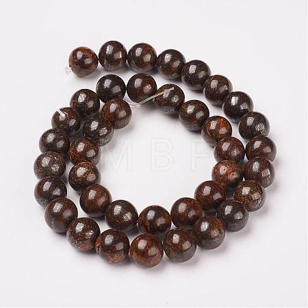 Natural Bronzite Beads Strands G-D169-01-6mm-1