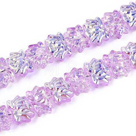 Baking Paint Electroplate Transparent Glass Beads Strands EGLA-N020-04D-1