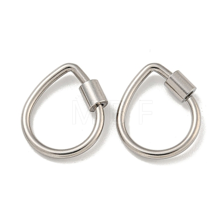Non-Tarnish 304 Stainless Steel Screw Carabiner Lock Charms STAS-C092-01B-P-1