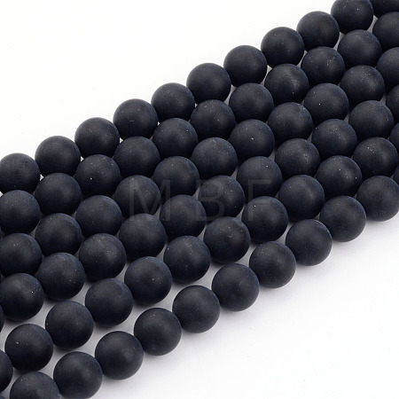 Dyed & Heated Natural Black Agate Bead Strands LS-G-H056-10mm-1