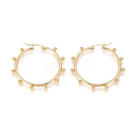 304 Stainless Steel Hoop Earrings X-EJEW-E258-01G-1