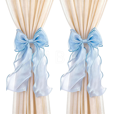 4Pcs Gauze Bowknot Curtain Tiebacks AJEW-HY0003-53B-1