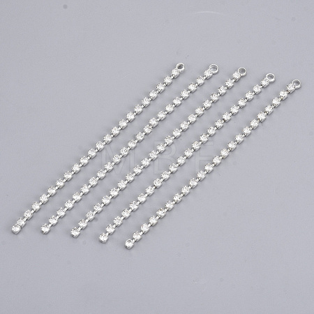 Brass Rhinestone Cup Chains Tassel Big Pendants KK-R129-10S-1