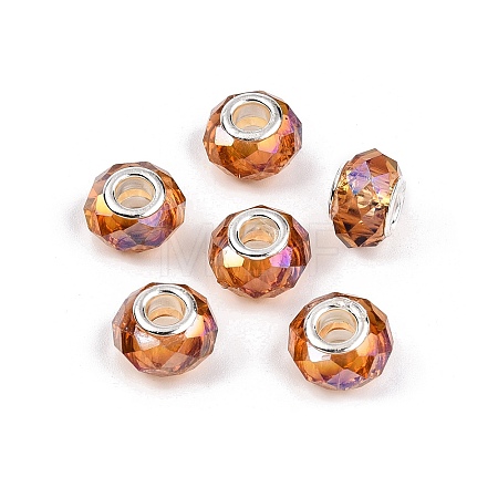 Transparent Glass European Beads GPDL-N004-D14mm-A06-1