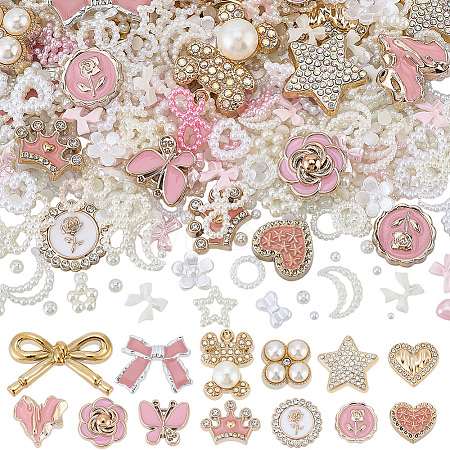 Plastic & ABS Plastic Imitation Pearl & Acrylic Cabochons Findings Kits DIY-SC0033-95-1
