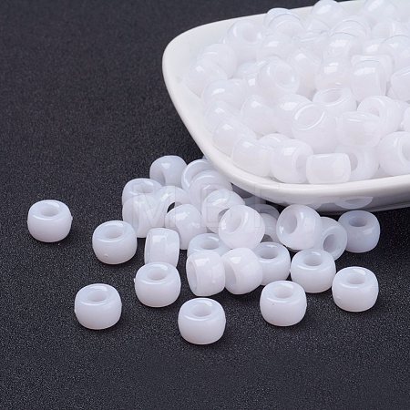 Opaque Acrylic European Beads X-PL338-1-1