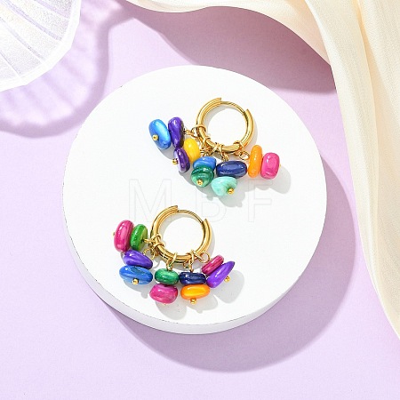 Natural Freshwater Shell Beads Chandelier Earrings EJEW-JE07029-1