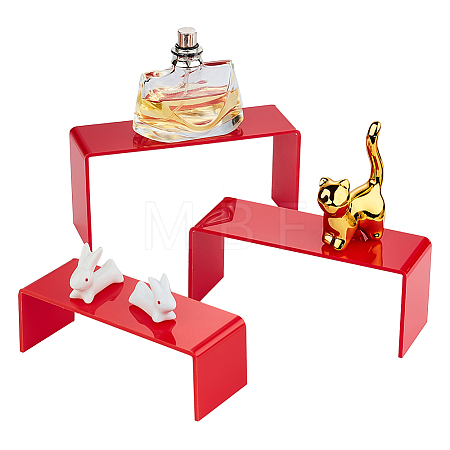 3Pcs 3 Styles Opaque Acrylic Display Risers ODIS-WH0020-83-1