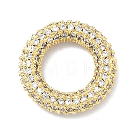 Brass Micro Pave Clear Cubic Zirconia Linking Rings KK-H539-11G-1