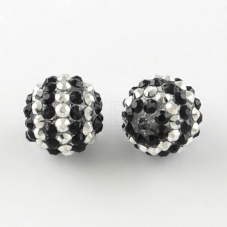Resin Rhinestone Round Beads RESI-S313-18x20-10-1