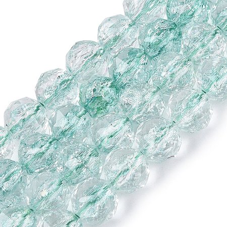 Crackle Transparent Glass Beads Strands GLAA-N063-10mm-06-1