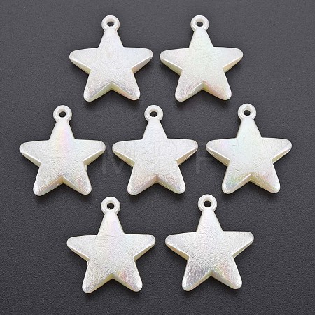 Electroplated ABS Plastic Imitation Pearl Pendants X-KY-T023-003-1