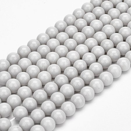 Eco-Friendly Round Baking Paint Glass Beads Strands HY-A003-6mm-RV43-1