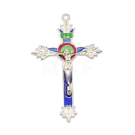 Alloy Enamel Crucifix Cross Pendants ENAM-J131-01S-1
