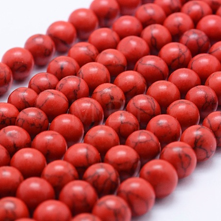 Synthetic Turquoise Beads Strands G-F531-8mm-J02-1