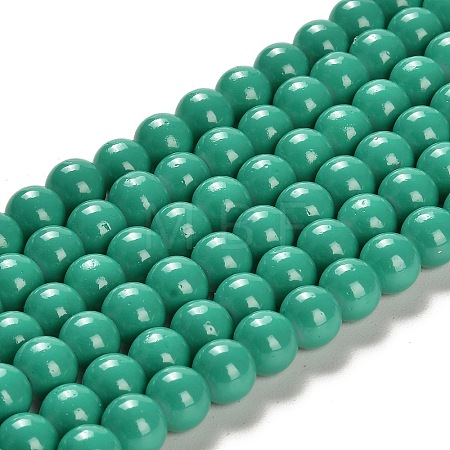 Painted Glass Bead Strands DGLA-S071-8mm-B31-1