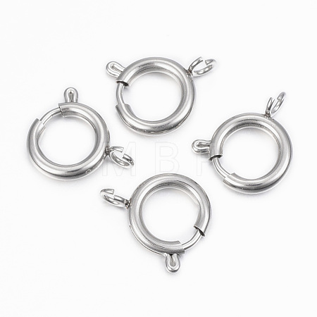 Tarnish Resistant 304 Stainless Steel Smooth Surface Spring Ring Clasps STAS-H396-E-02P-1
