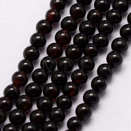 Natural Dyed & Heated Black Agate Beads Strands G-K146-74-3mm-1