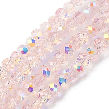 Electroplate Transparent Glass Beads Strands EGLA-A046-01A-15-1
