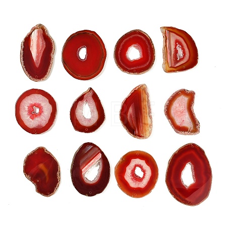 Natural Agate Nuggets Slice Links Connector Charms G-E022-M03-1