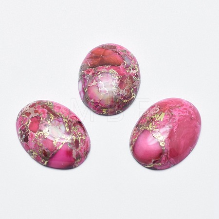 Brass Line Regalite/Imperial Jasper/Sea Sediment Jasper Cabochons X-G-E464-42N-1