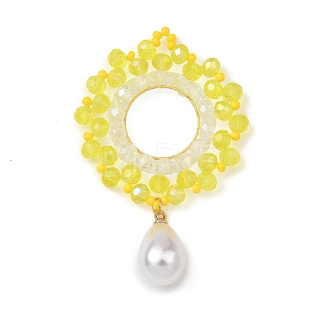 Glass & Brass Pendants PALLOY-MZ01381-03-1