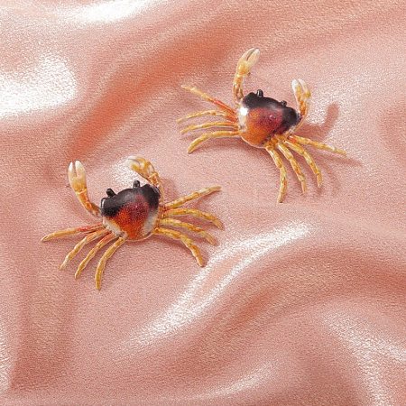 Alloy Enamel Stud Earrings EJEW-P334-02-1