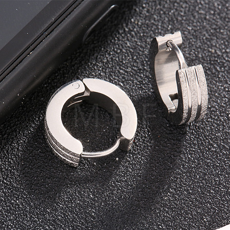 Round Ring 201 Stainless Steel Hoop Earrings FS-WGC3D9D-01-1
