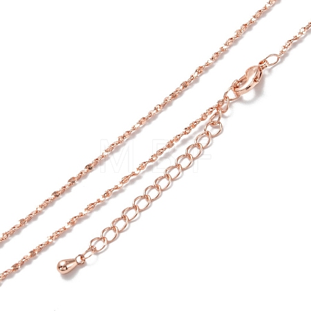 Brass Link Chain Necklaces NJEW-K123-10RG-1