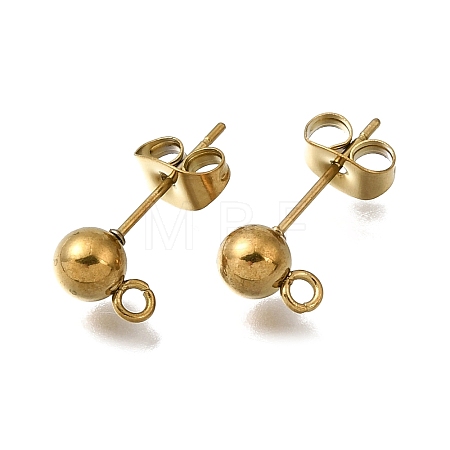 304 Stainless Steel Stud Earrings Findings STAS-L315-066A-G-1