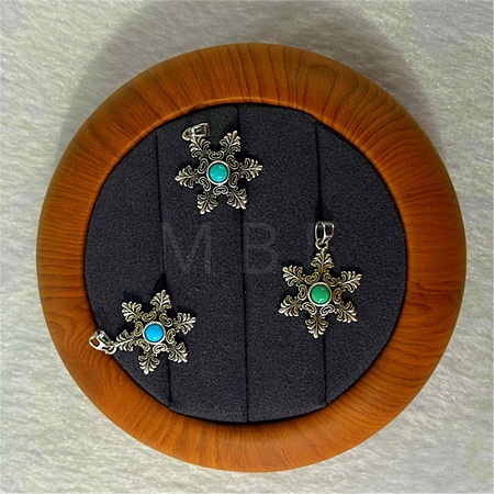 925 Sterling Silver with Dyed Synthetic Turquoise Pendants G-C276-01E-1