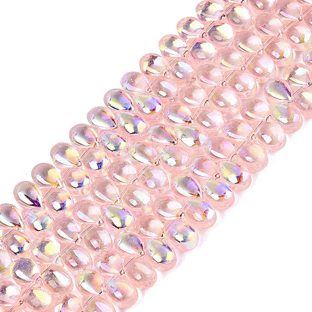 Electroplate Transparent Glass Beads Strands EGLA-N057-01A-06-1