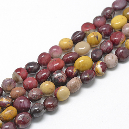 Natural Mookaite Beads Strands X-G-R445-8x10-11-1