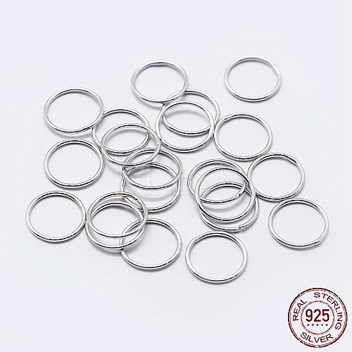 Rhodium Plated 925 Sterling Silver Round Rings STER-F036-03P-0.7x5-1