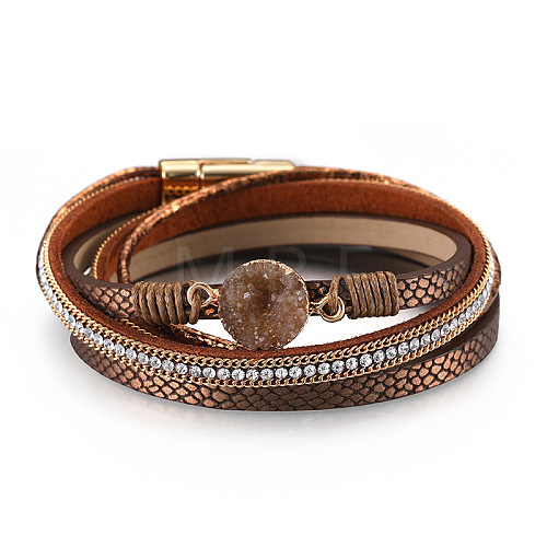 Imitation Leather Multi-strand Bracelets for Women WG6BD9A-02-1