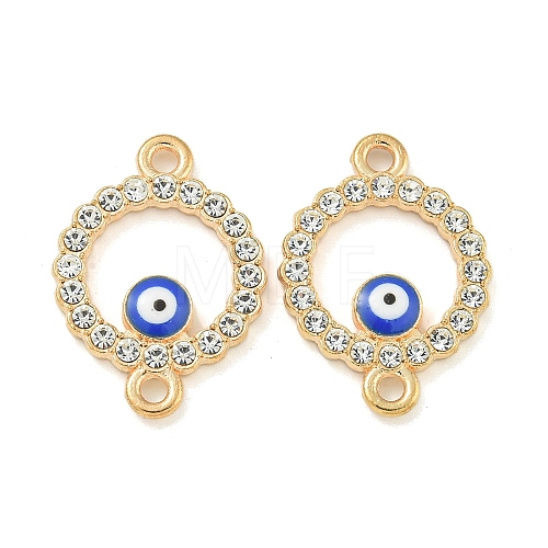 Alloy Blue Enamel Evil Eye Connector Charms ENAM-S003-03E-1