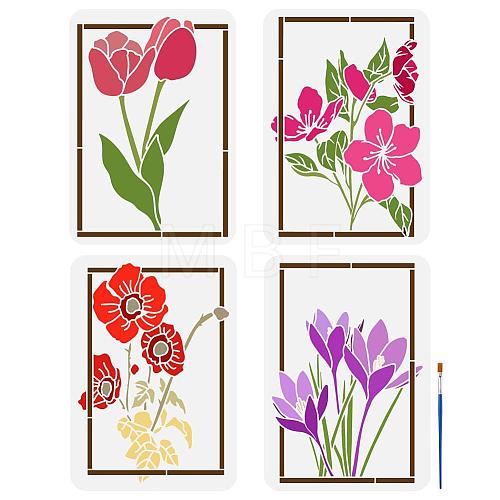 Fingerinspire 1 Set PET Hollow Out Drawing Painting Stencils DIY-FG0005-26-1