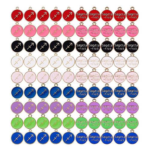 90Pcs 9 Colors Alloy Enamel Pendants ENAM-SZ0001-54F-1