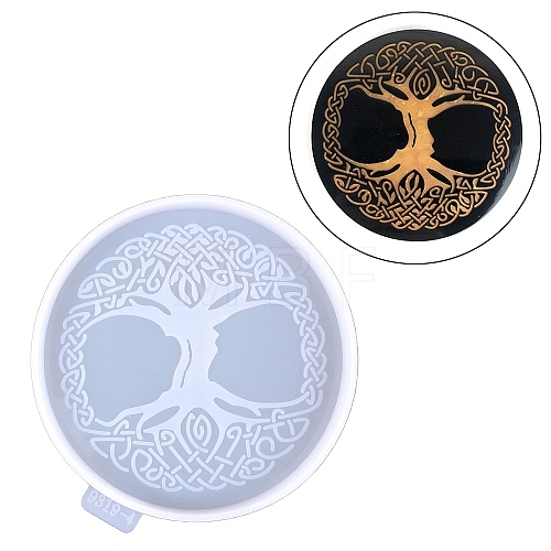 Tree of Life Pattern DIY Cup Mat Silicone Molds DIY-A046-06B-1
