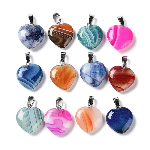 Natural Agate Dyed Pendants G-P511-02A-P-1