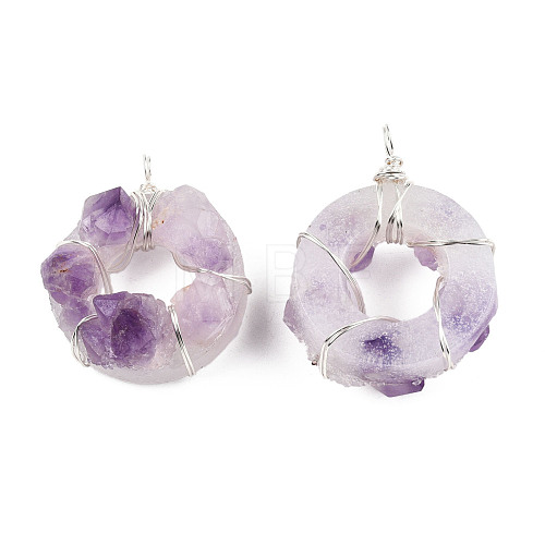 Natural Amethyst Pendants G-T040-01P-1