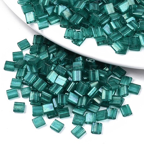 2-Hole Baking Paint Glass Seed Beads SEED-S031-L-ST108A-1