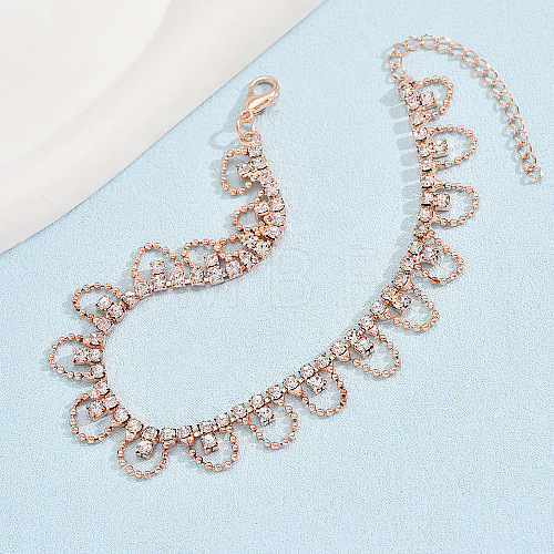 Alloy Rhinestone Cup Chain Anklets WG18F6C-11-1