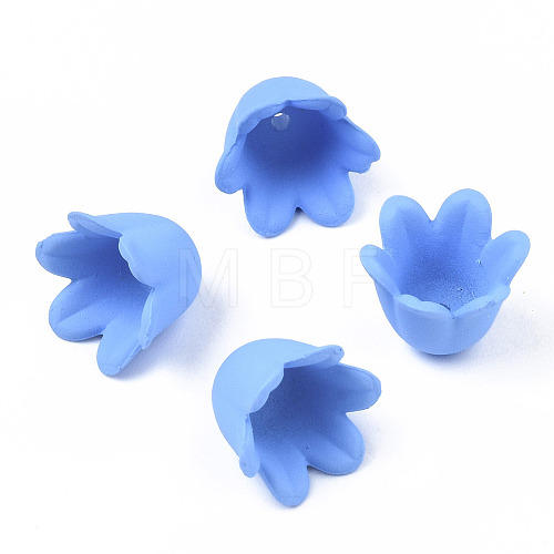 Rubberized Style Opaque Acrylic Bead Caps ACRP-T010-01A-1