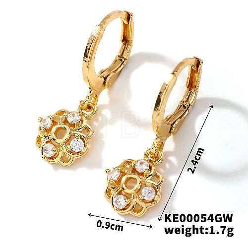 Fashionable Copper Inlaid Zircon Hoop Earrings UQ9075-1-1